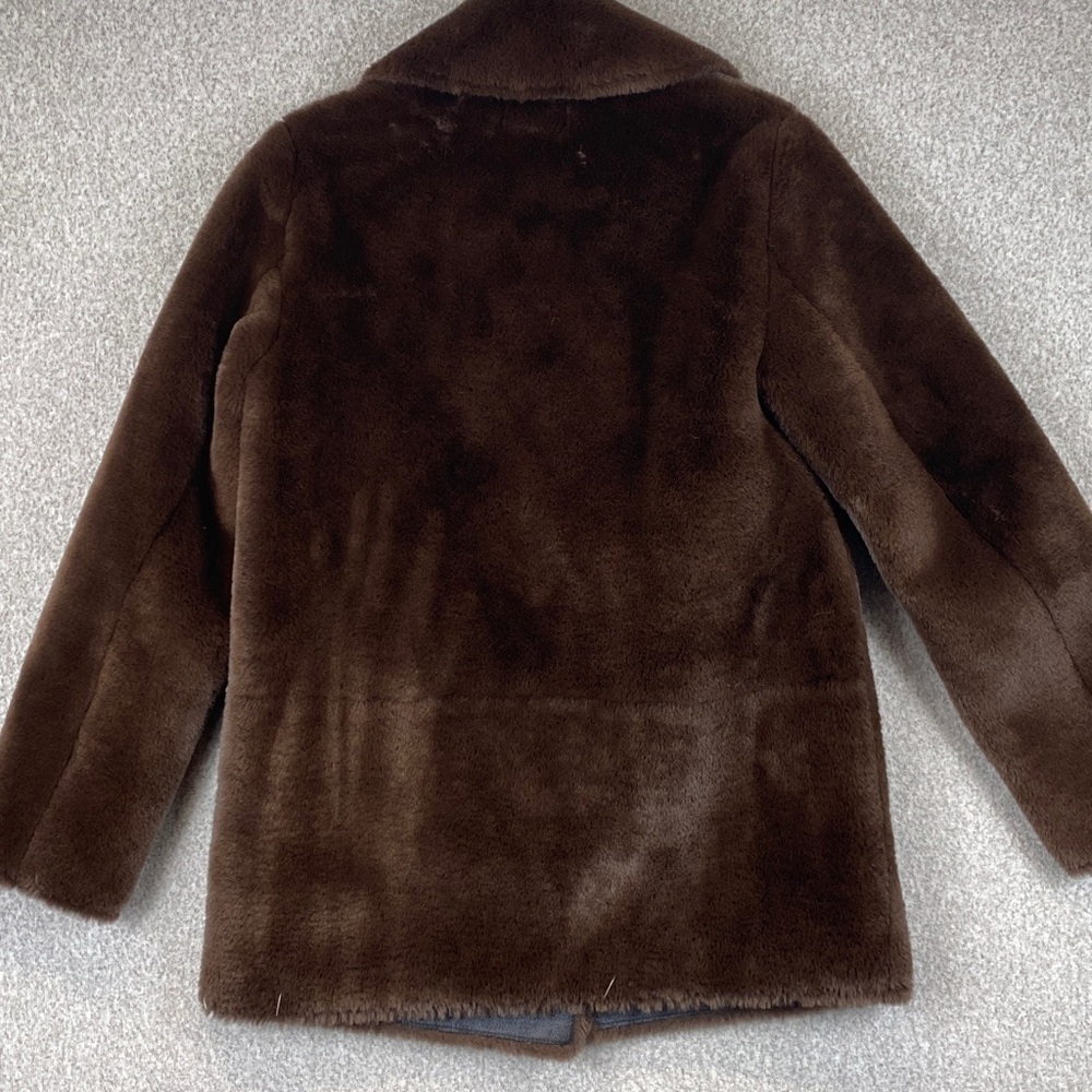 Warehouse super soft faux fur blazer coat size 8 small brown chic warm - Picture 10 of 11